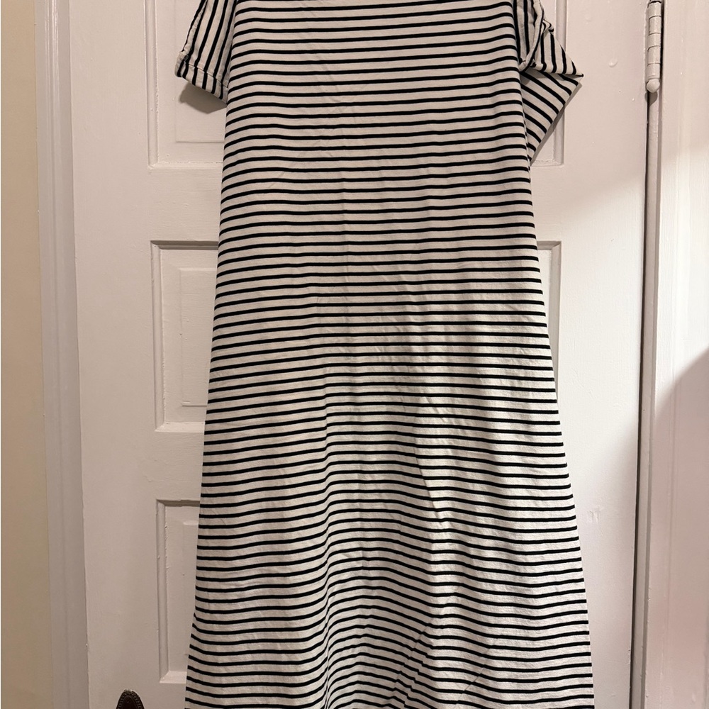 Black and White Striped infinity scarf